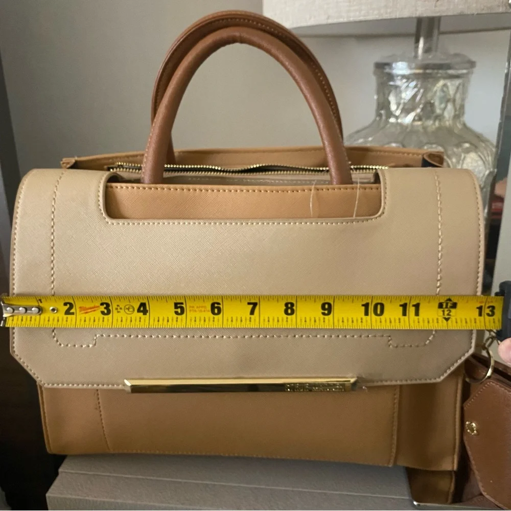 Steve Madden Two-Tone Tan & Beige Top-Handle Bag